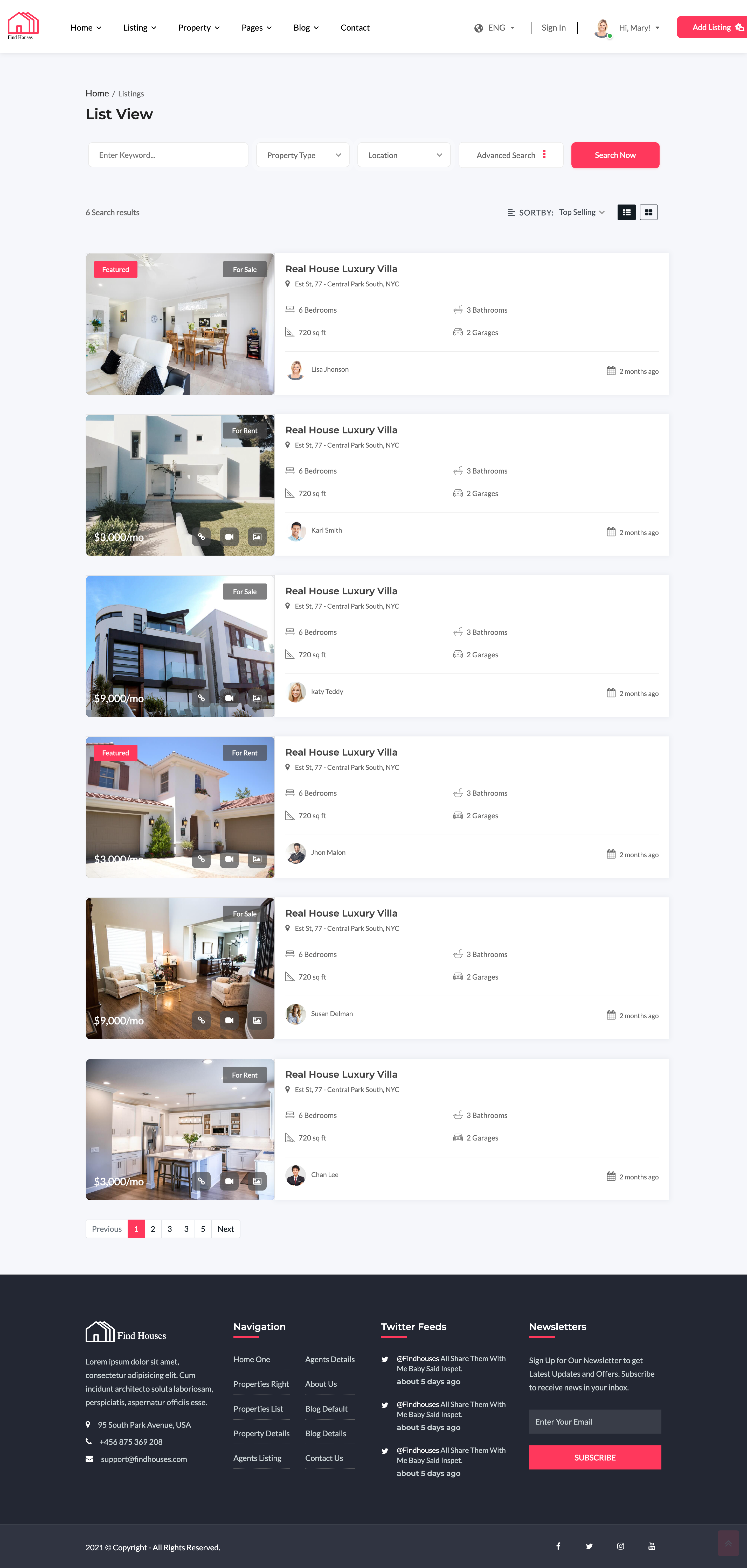 Listings – List View